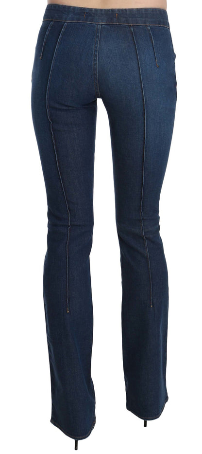 Just Cavalli Blue Boot Cut Denim-Jeans mit niedriger Taille und niedriger Taille