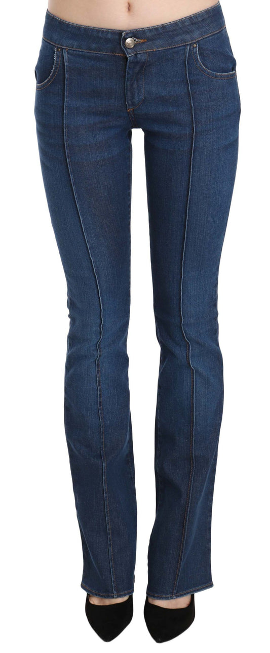 Just Cavalli Blue Boot Cut Denim-Jeans mit niedriger Taille und niedriger Taille