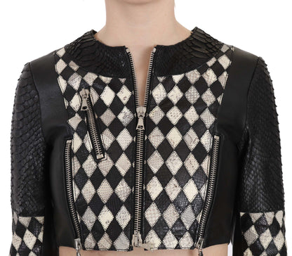 John Richmond Chic Biker-Inspired Cropped Leather Jacket