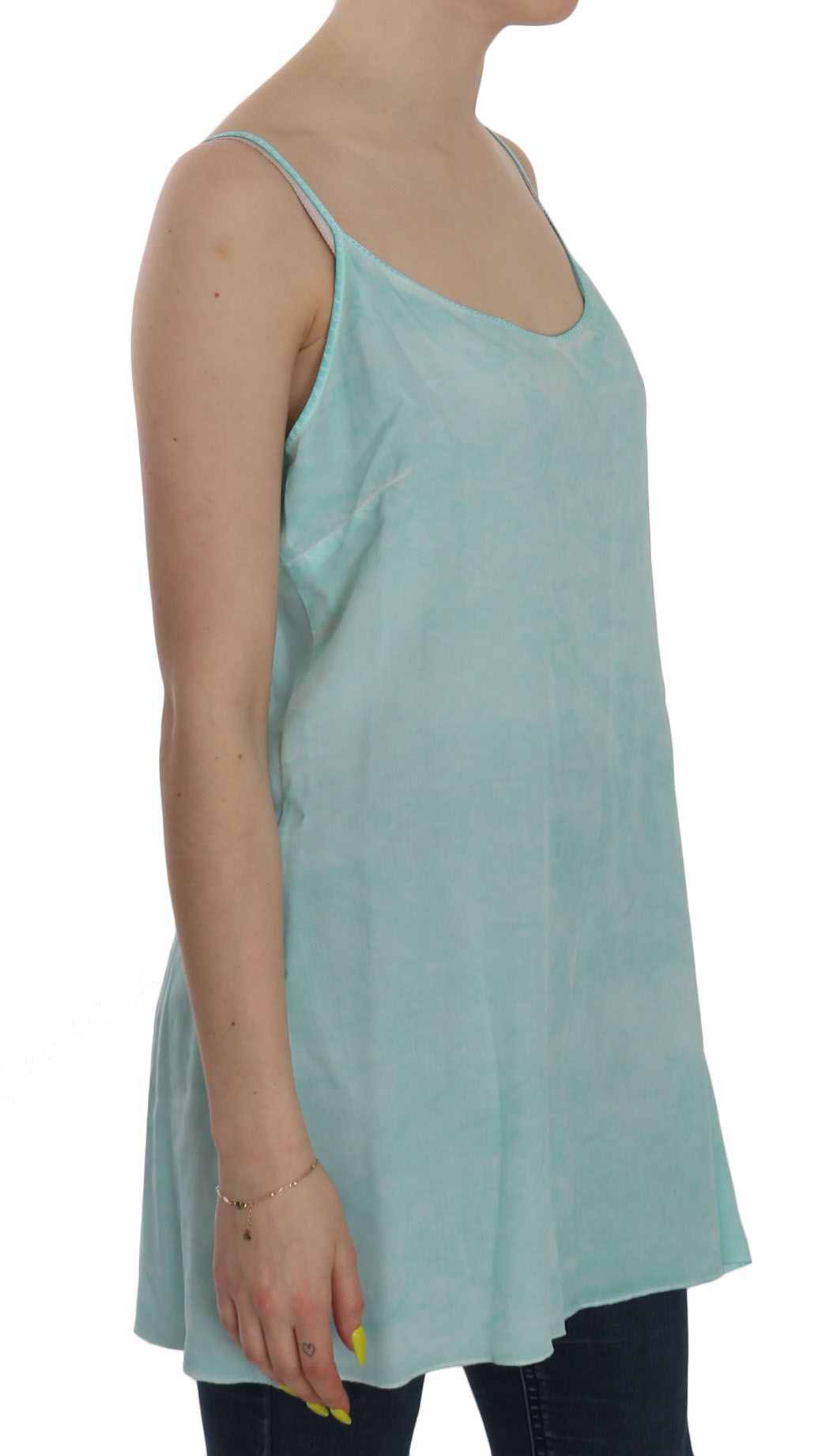 Ermanno Scervino Blue Sleeveless 스파게티 드레스 블라우스