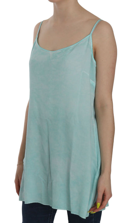 Ermanno Scervino Blue Sleeveless 스파게티 드레스 블라우스