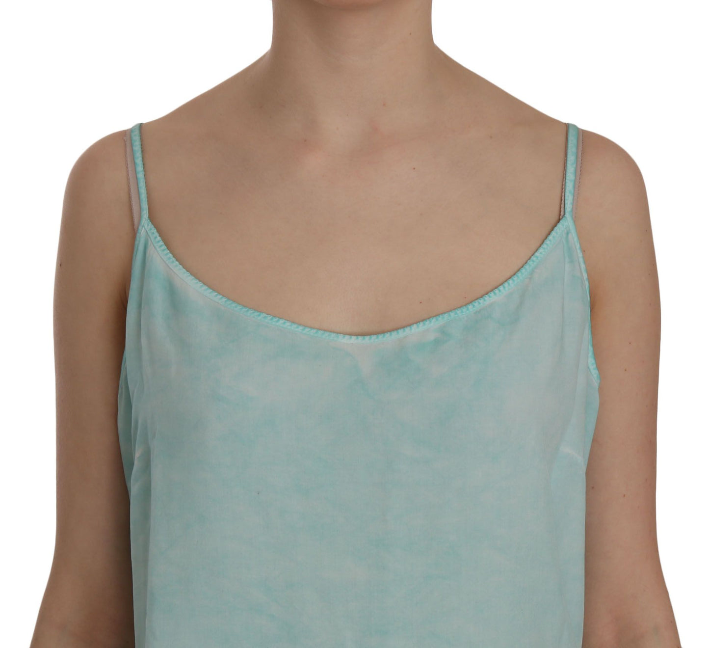 Ermanno Scervino Blue Sleeveless 스파게티 드레스 블라우스