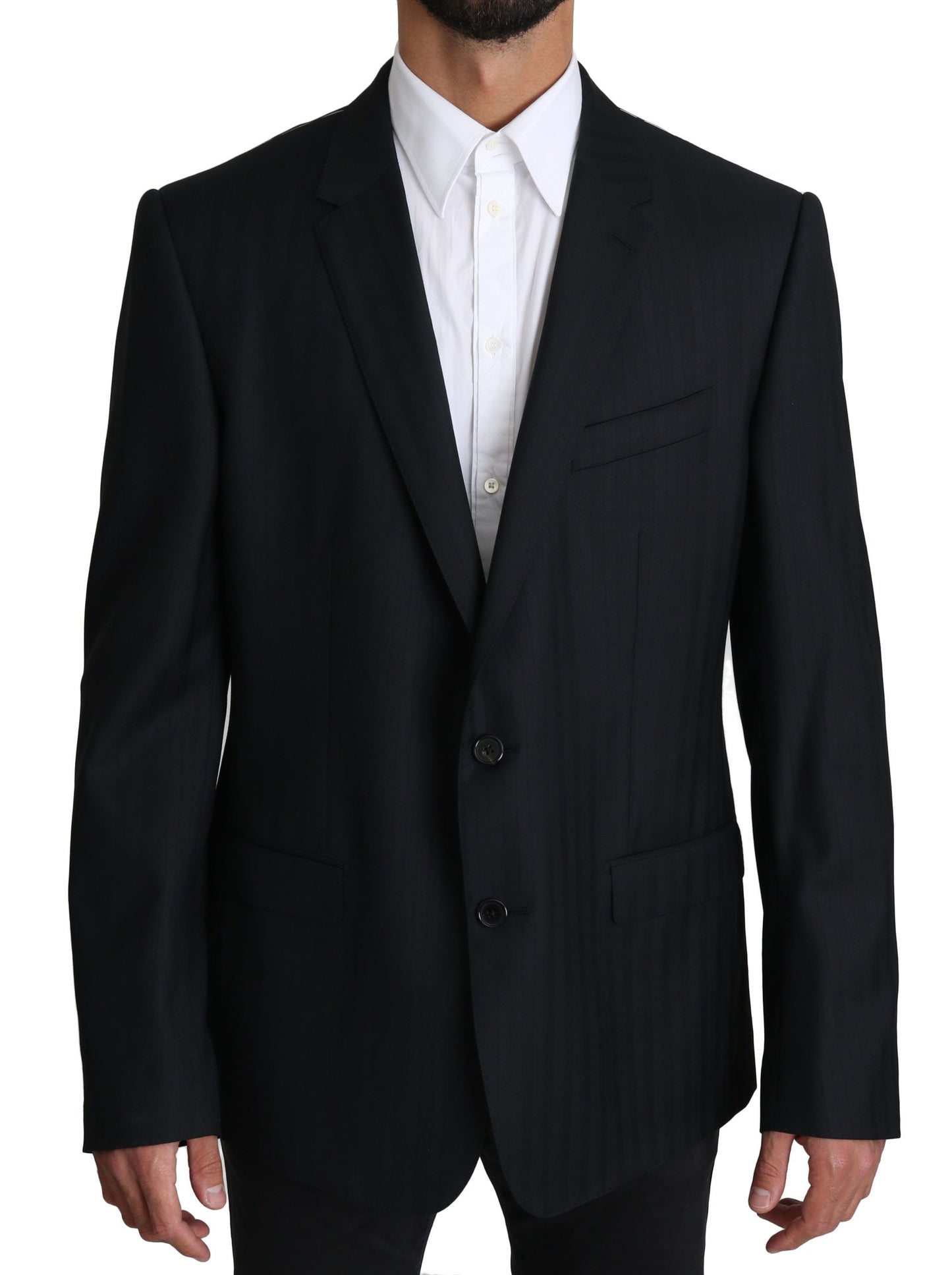 Dolce &amp; Gabbana Blau gemusterter MARTINI-Blazer aus Wolle