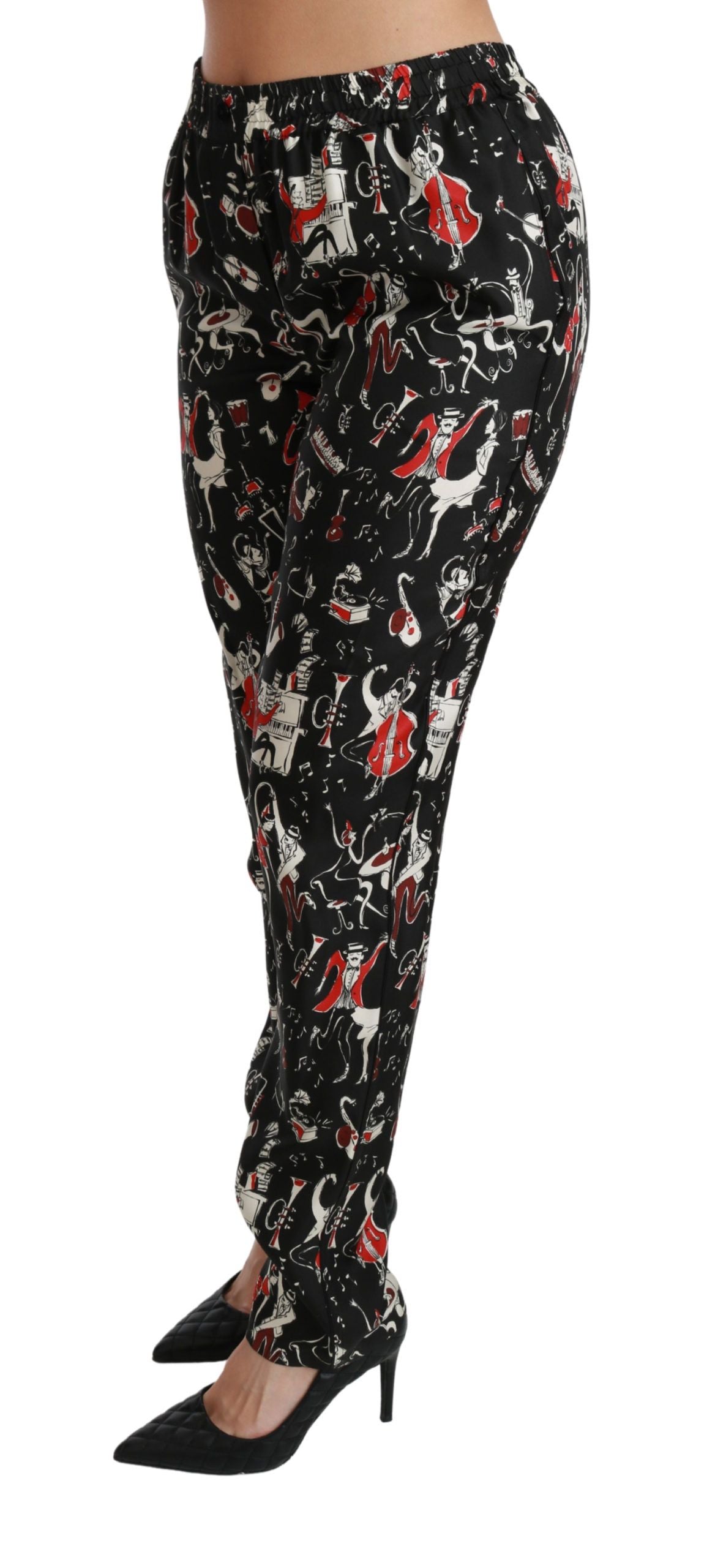 Dolce & Gabbana Sleek Silk Slim-Fit Mid-Waist Pants