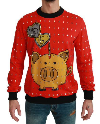 Dolce & Gabbana Red Crystal Pig of the Sweater