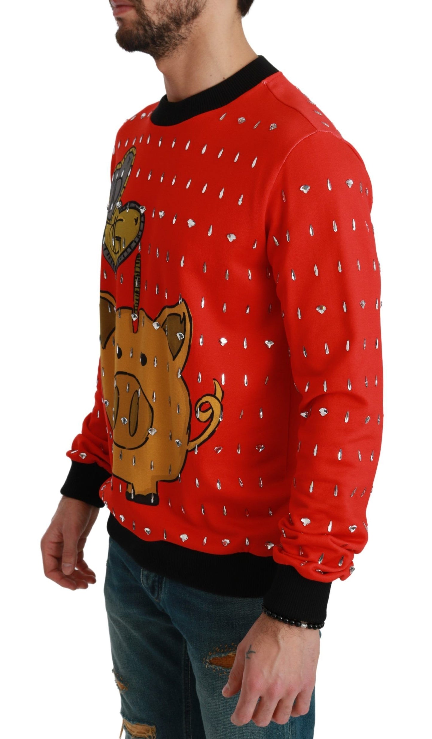 Dolce & Gabbana Red Crystal Pig of the Sweater