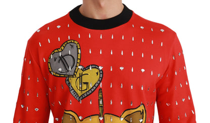 Dolce & Gabbana Red Crystal Pig of the Sweater