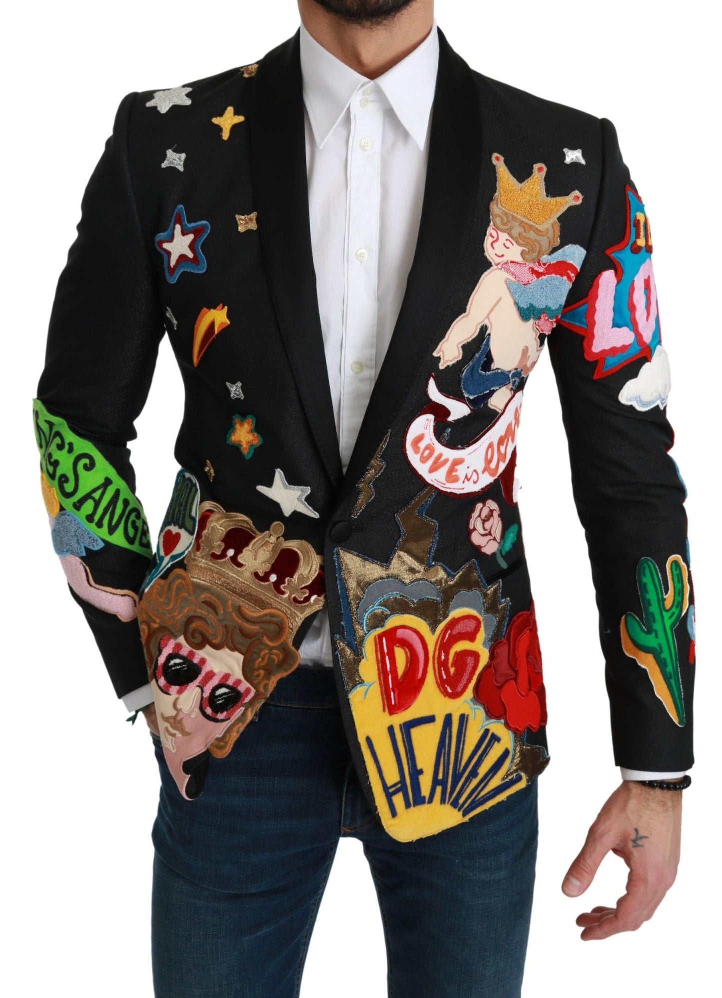 Dolce &amp; Gabbana Schwarzer DG Heaven King MARTINI Blazer