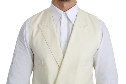 Dolce & Gabbana White Waistcoat 정식 양모 조끼