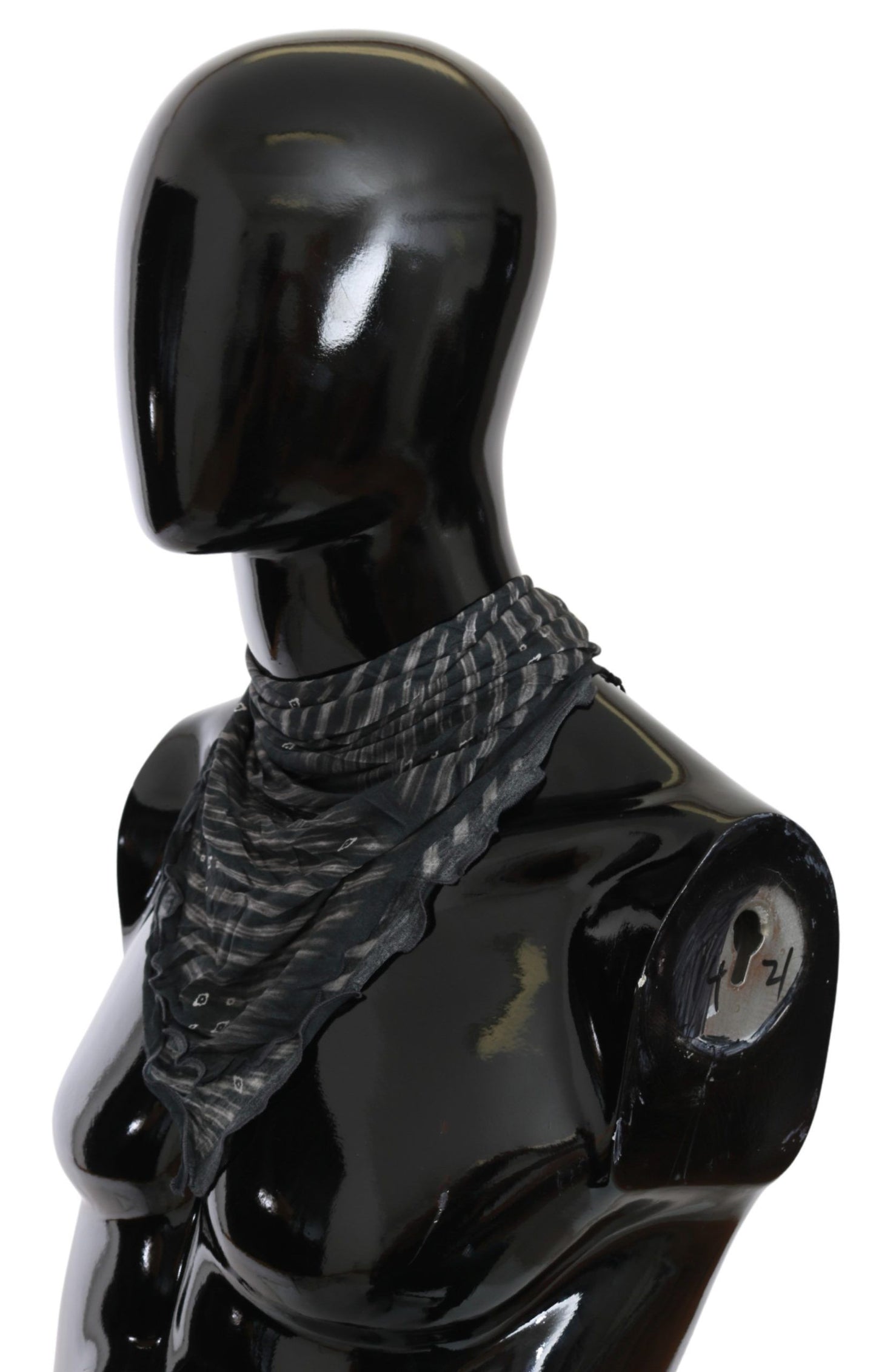 Schwarz-grauer Viskose-Foulard-Schal von Costume National