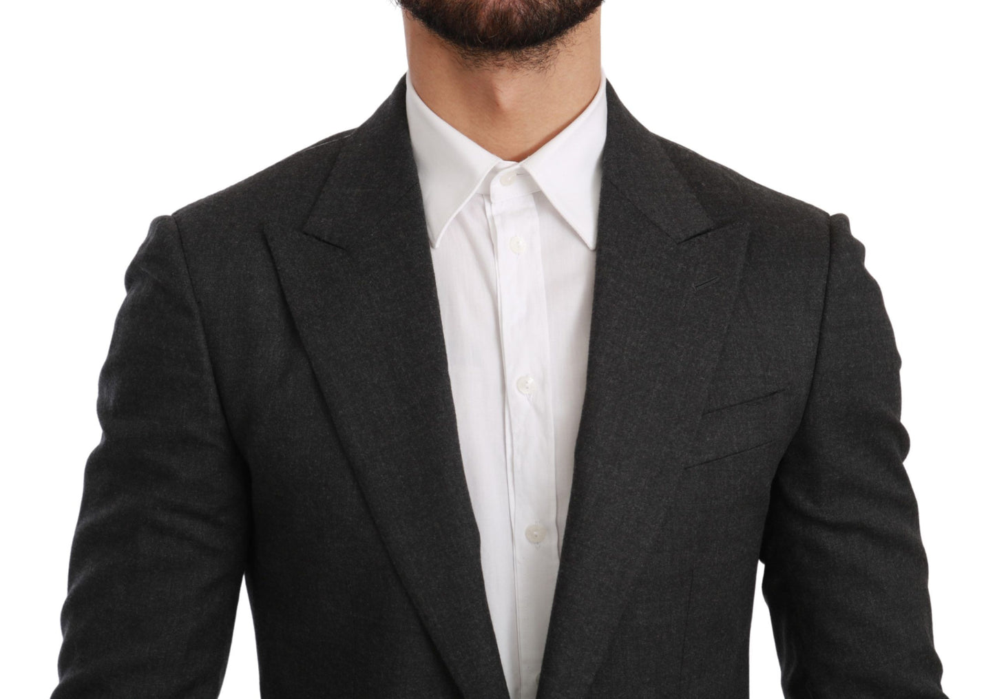 Dolce &amp; Gabbana Grauer NAPOLI Slim-Fit-Jacken-Wollblazer