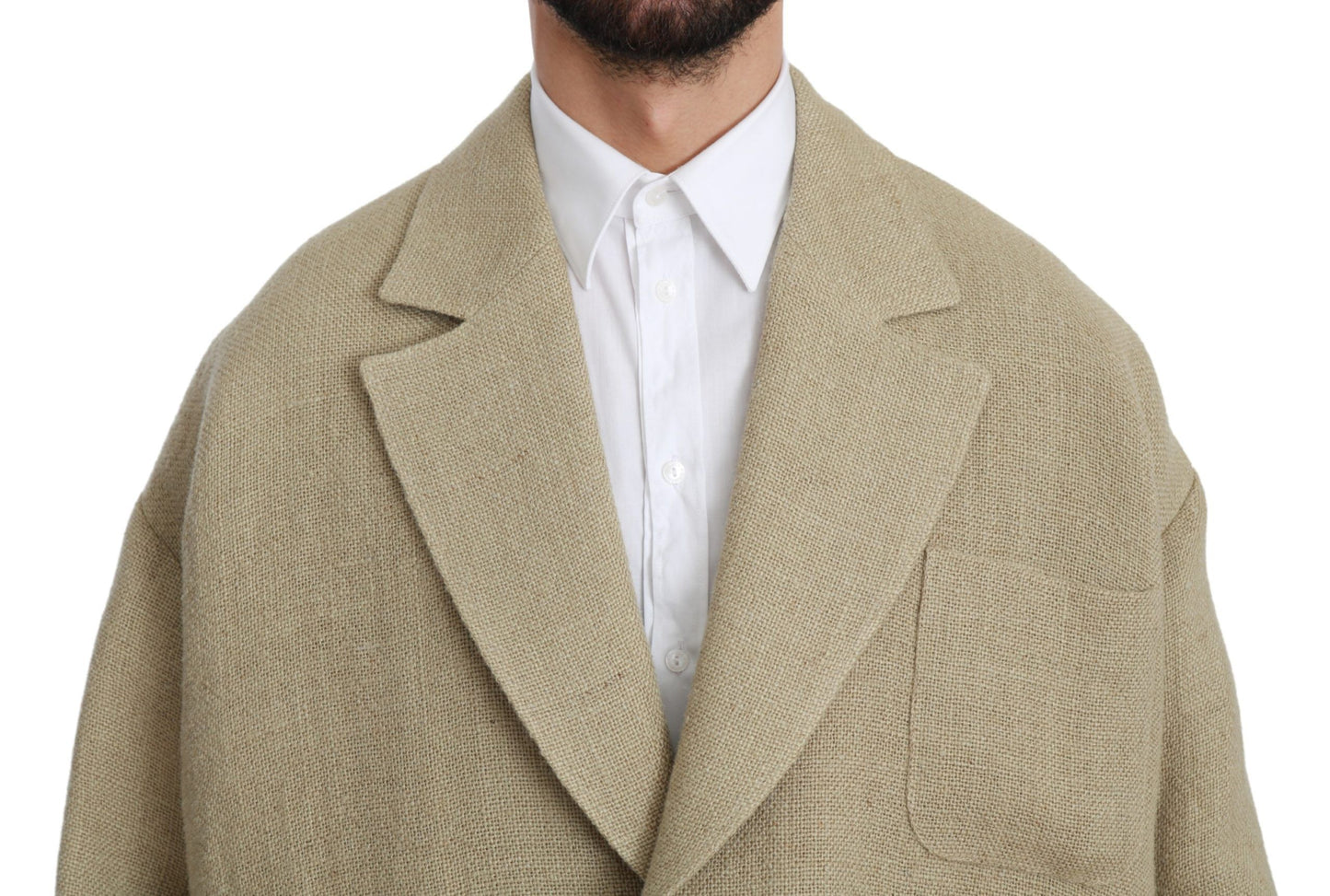 Dolce & Gabbana Chic Beige Jute Single-Breasted Blazer