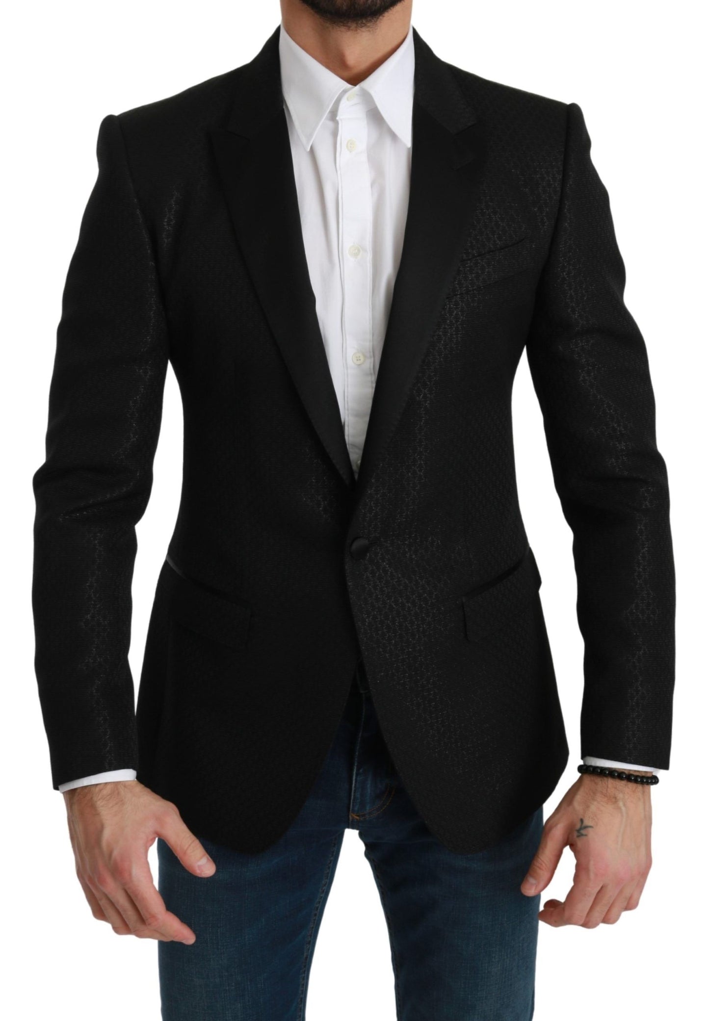 Dolce & Gabbana Black Slim Fit Jacket Martini Blazer