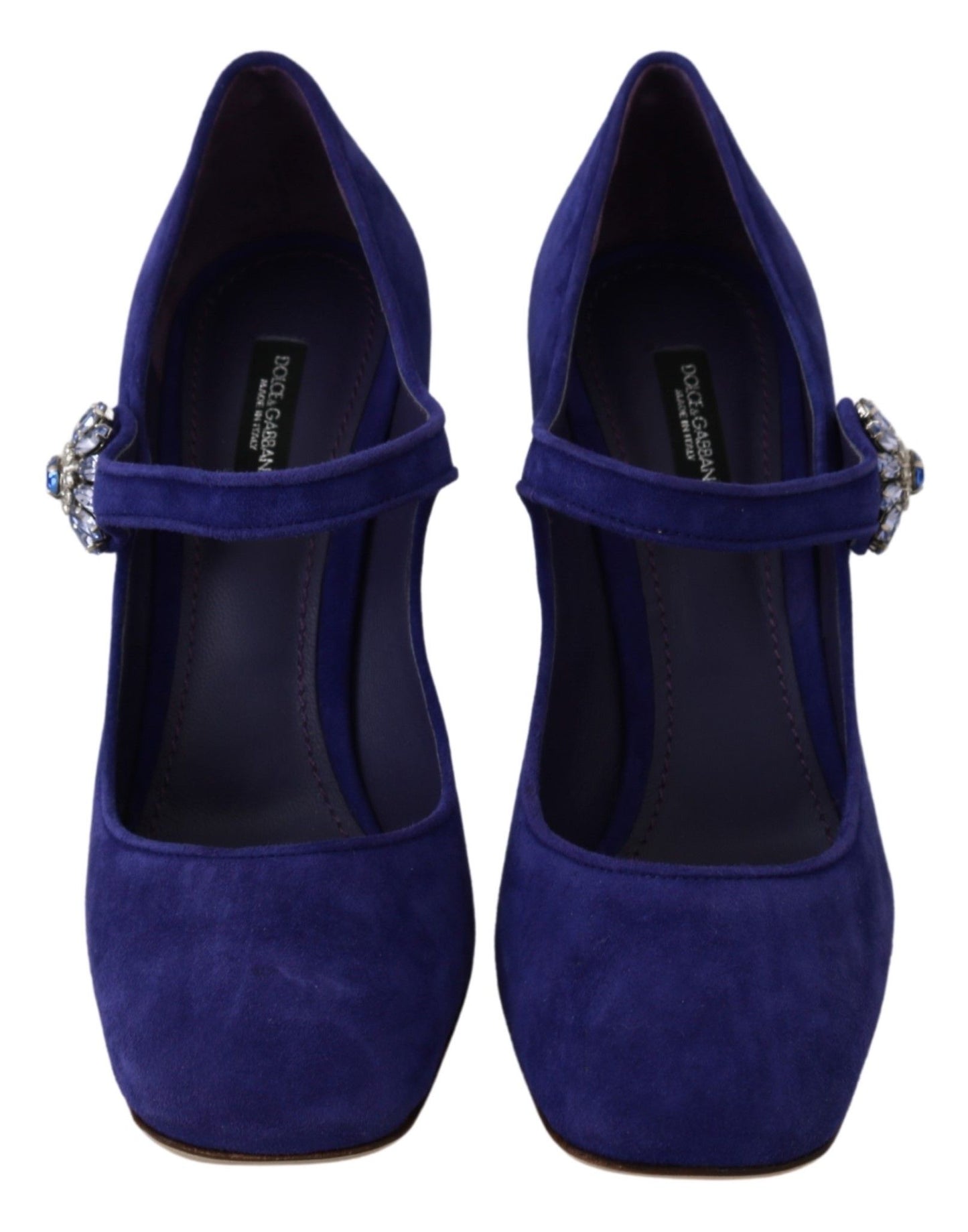 Dolce & Gabbana Purple Suede Crystal Pumps Heels 신발