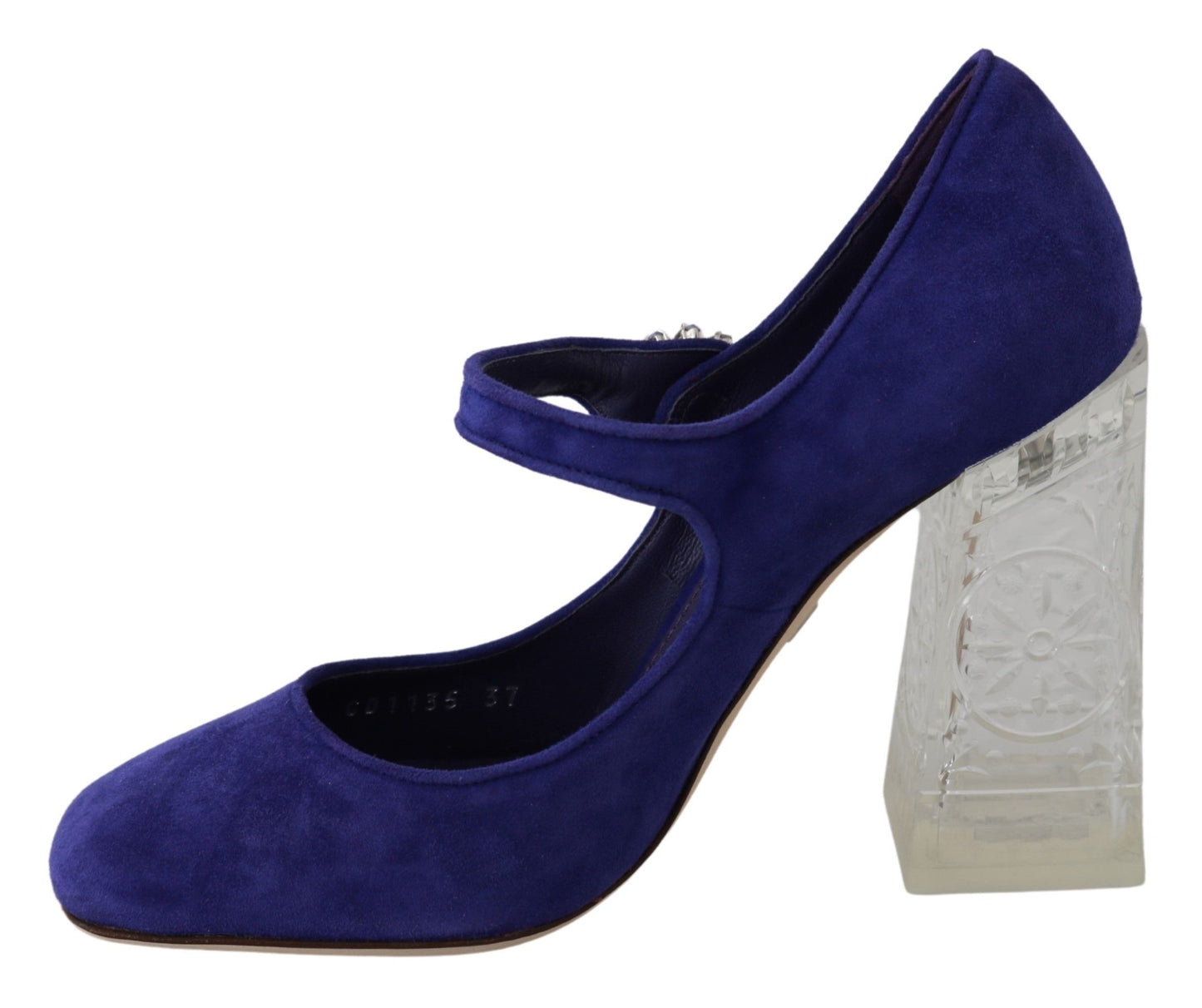 Dolce & Gabbana Purple Suede Crystal Pumps Heels 신발