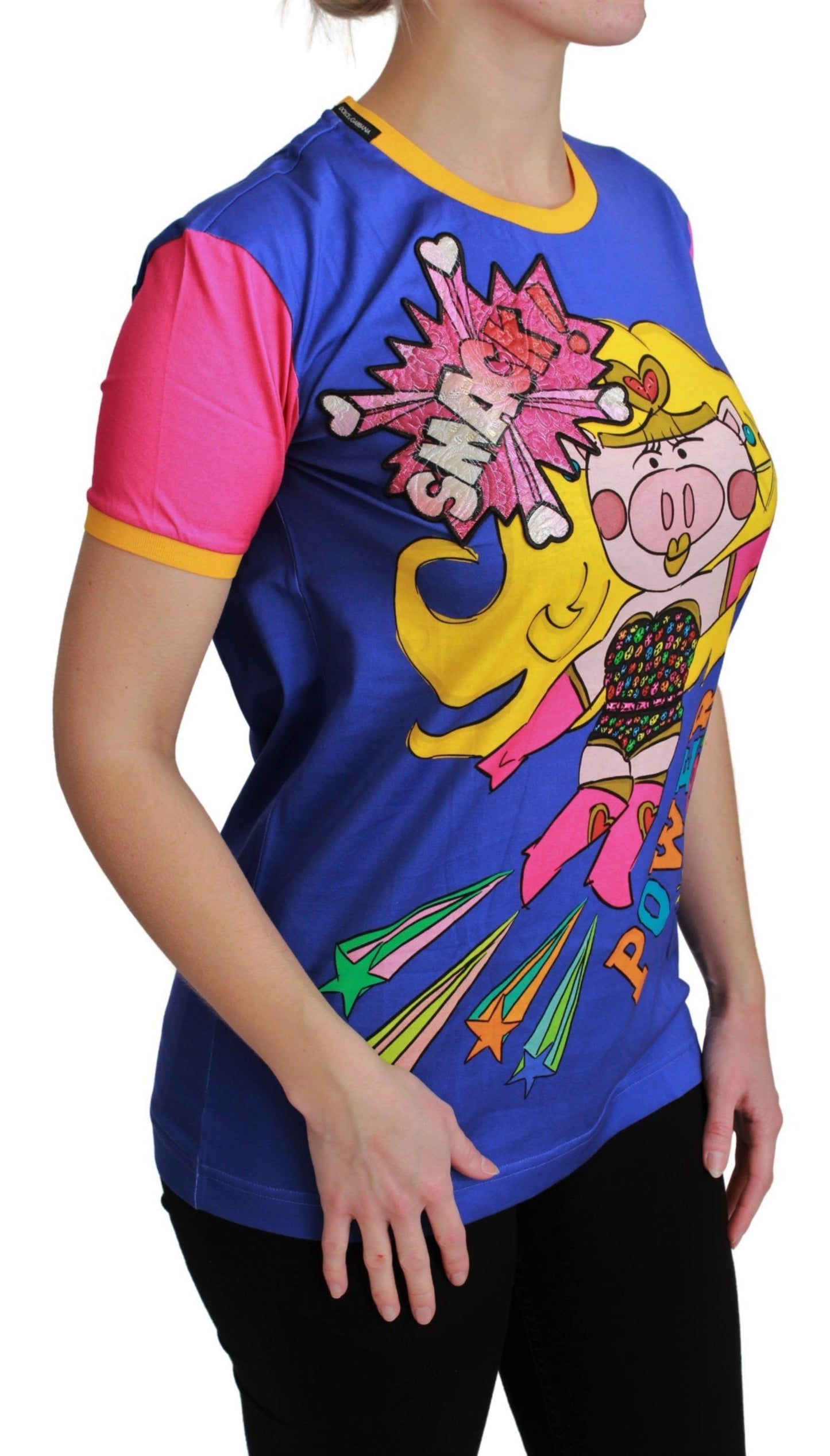 Dolce & Gabbana Purple Pig Supergirl Top Cotton 티셔츠