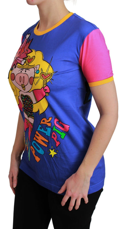 Dolce & Gabbana Purple Pig Supergirl Top Cotton 티셔츠