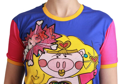 Dolce & Gabbana Purple Pig Supergirl Top Cotton 티셔츠