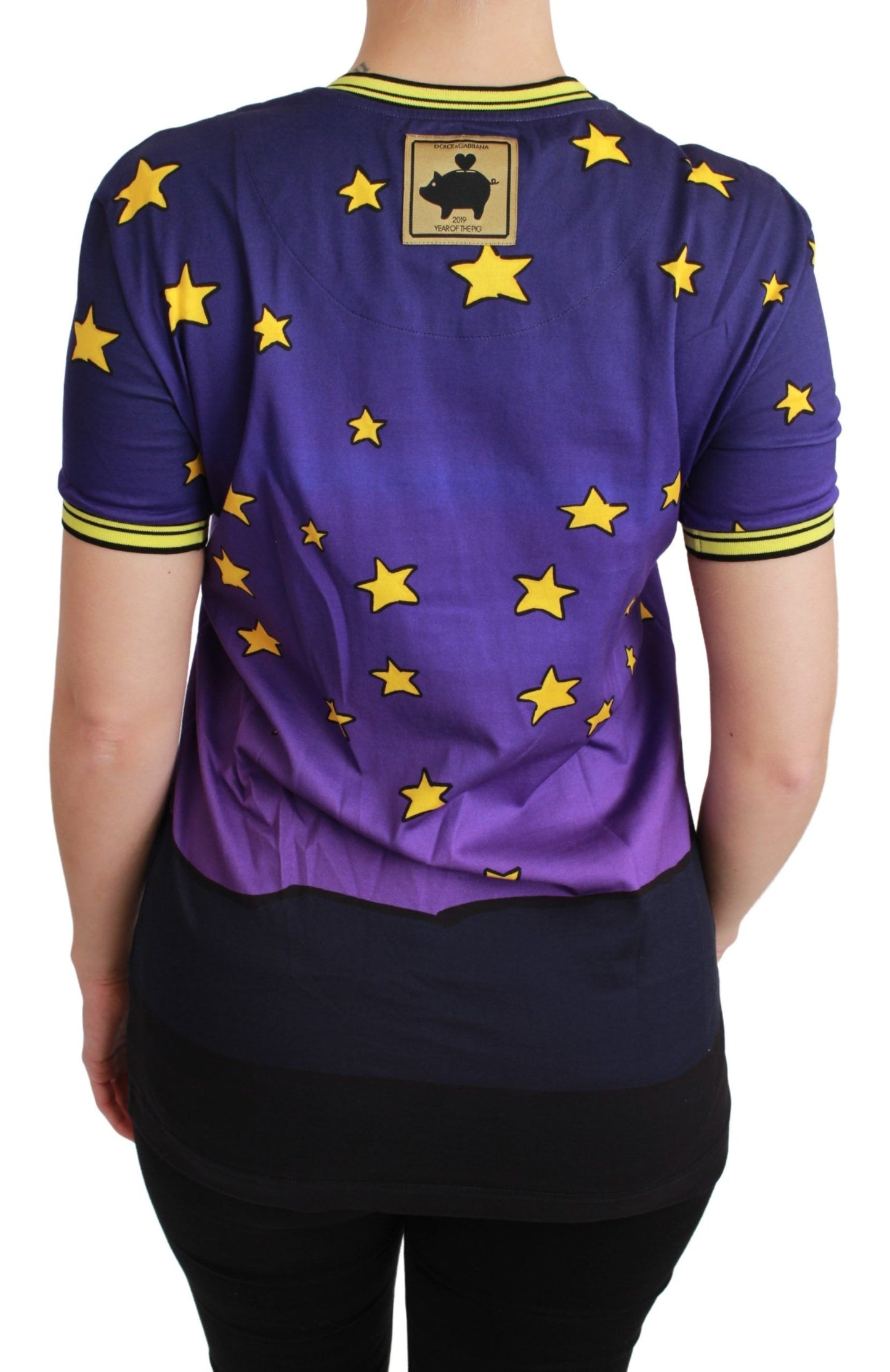 Dolce & Gabbana Purple Year of the Pig Top Cotton 티셔츠