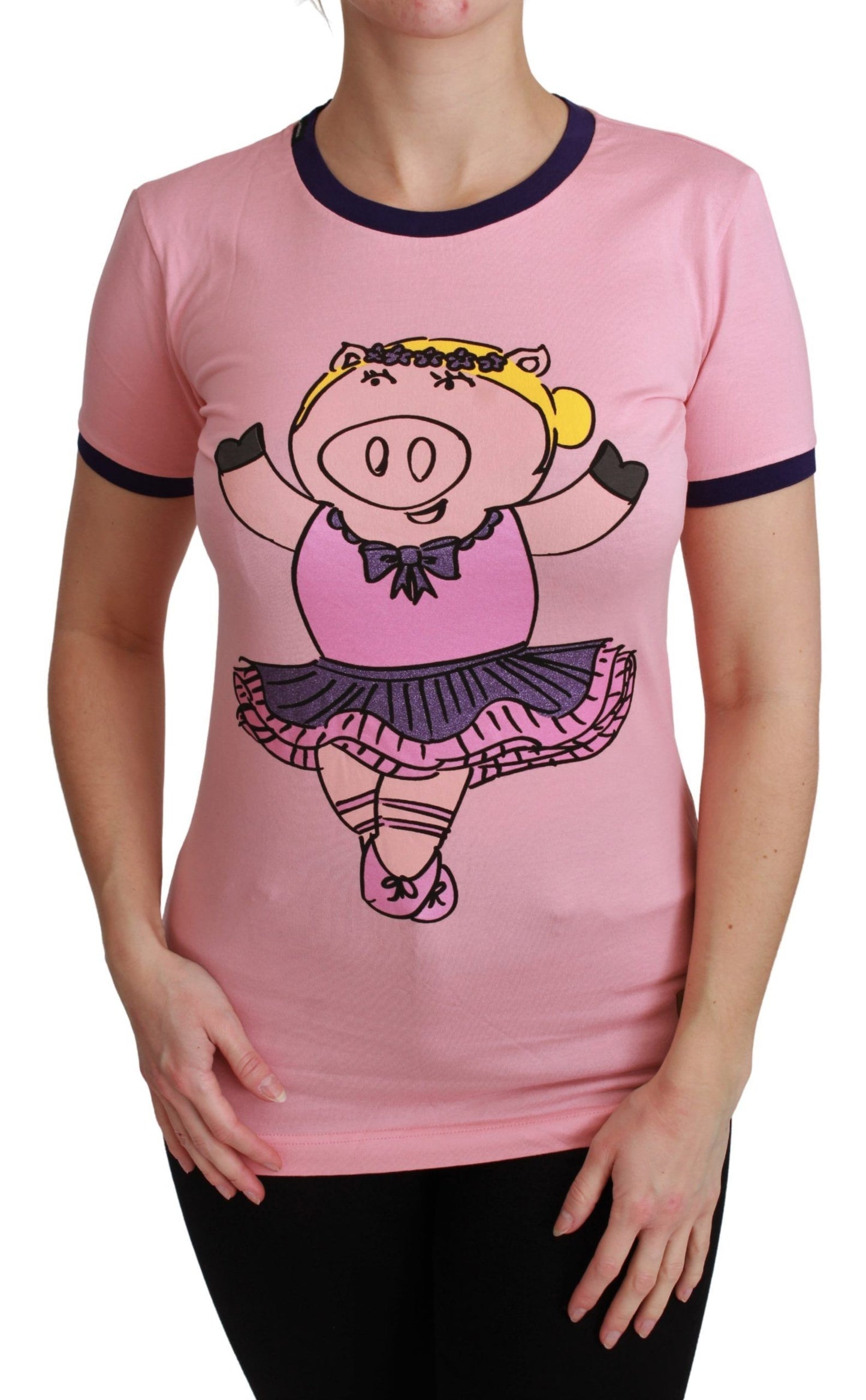 Dolce & Gabbana Pink of the Pig Top Cotton 티셔츠