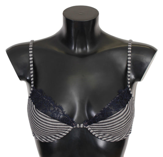 Ermanno Scervino Blue Stripes 레이스 Reggiseno 브라 속옷