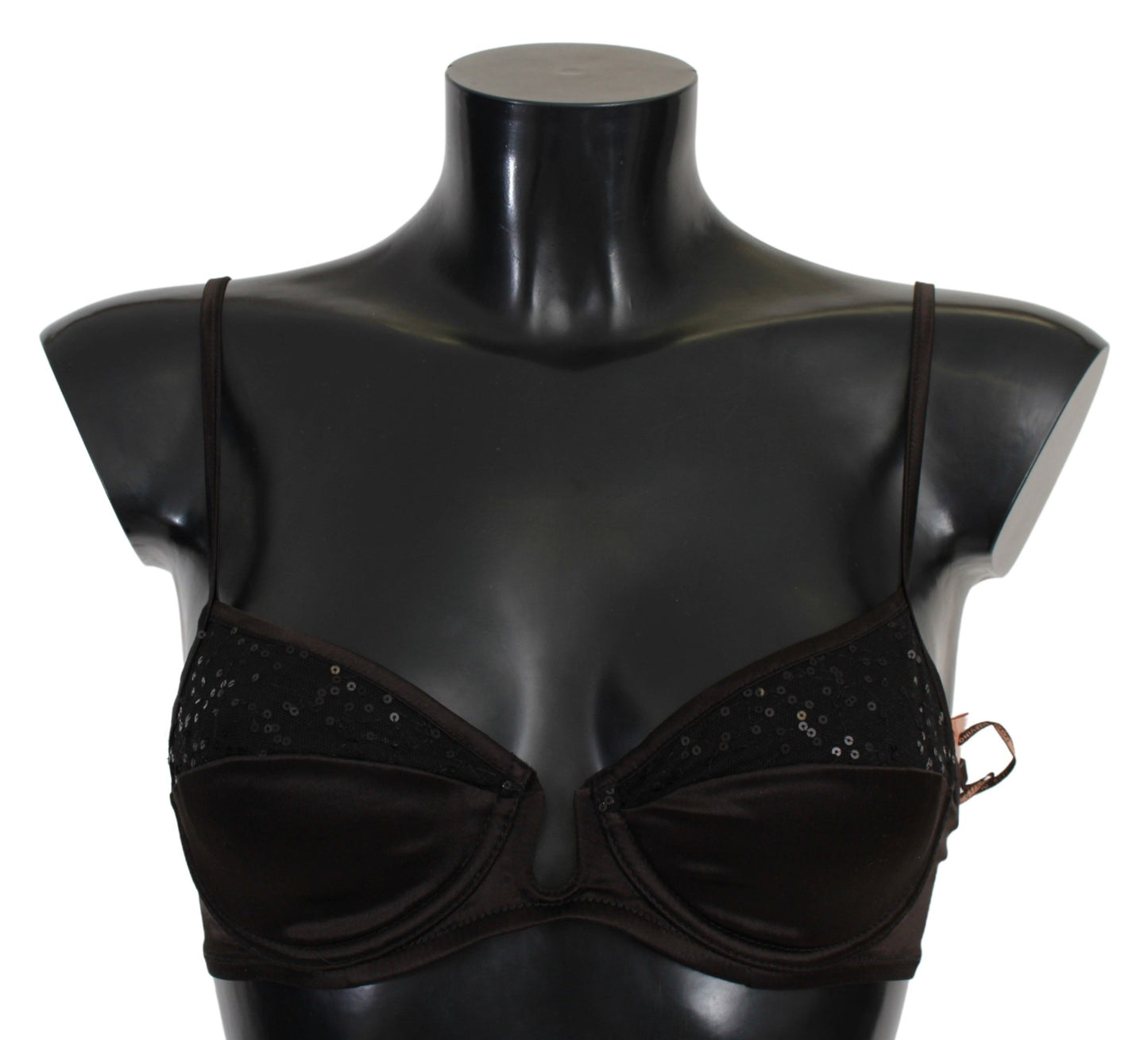 Ermanno Scervino Brown Squined Balconcino Bra 속옷