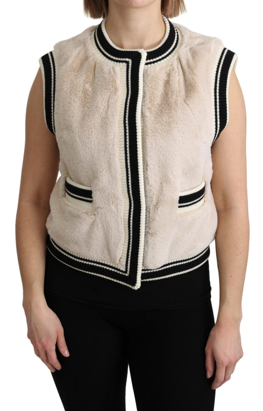 Dolce & Gabbana Elegant Sleeveless Faux Fur Vest