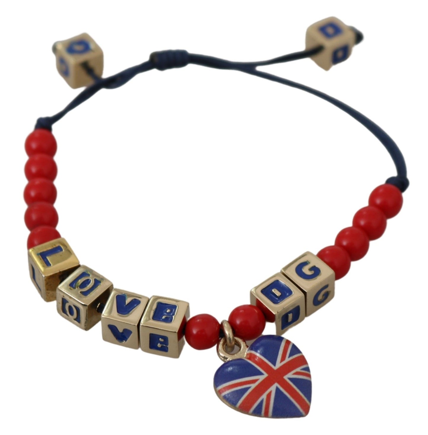 Dolce & Gabbana Red Blue Beded DG Loves London Flag 브랜드 브레이드 브레이드