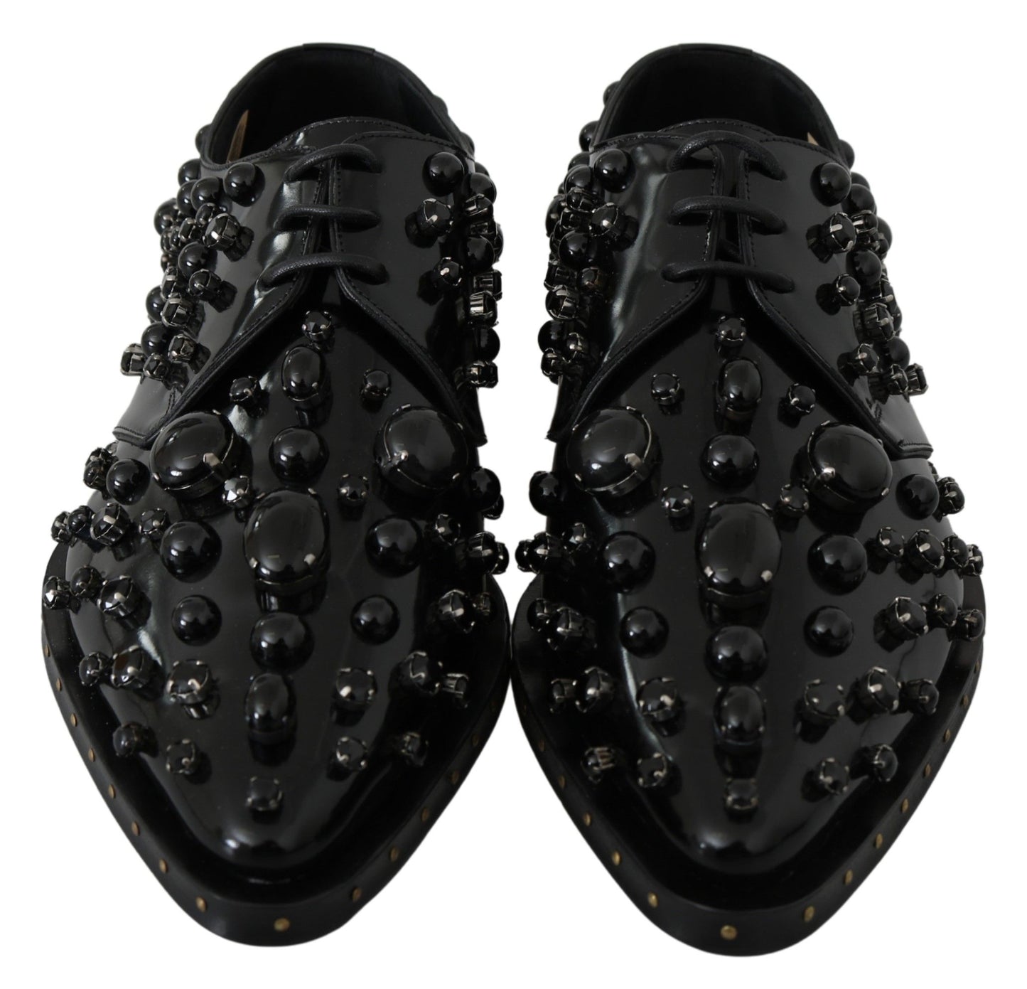 Dolce & Gabbana Elegant Black Dress Shoes with Crystals