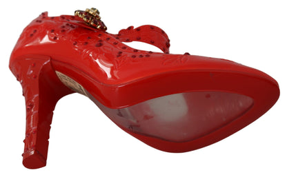 Dolce & Gabbana Chic Red Crystal Cinderella Pumps