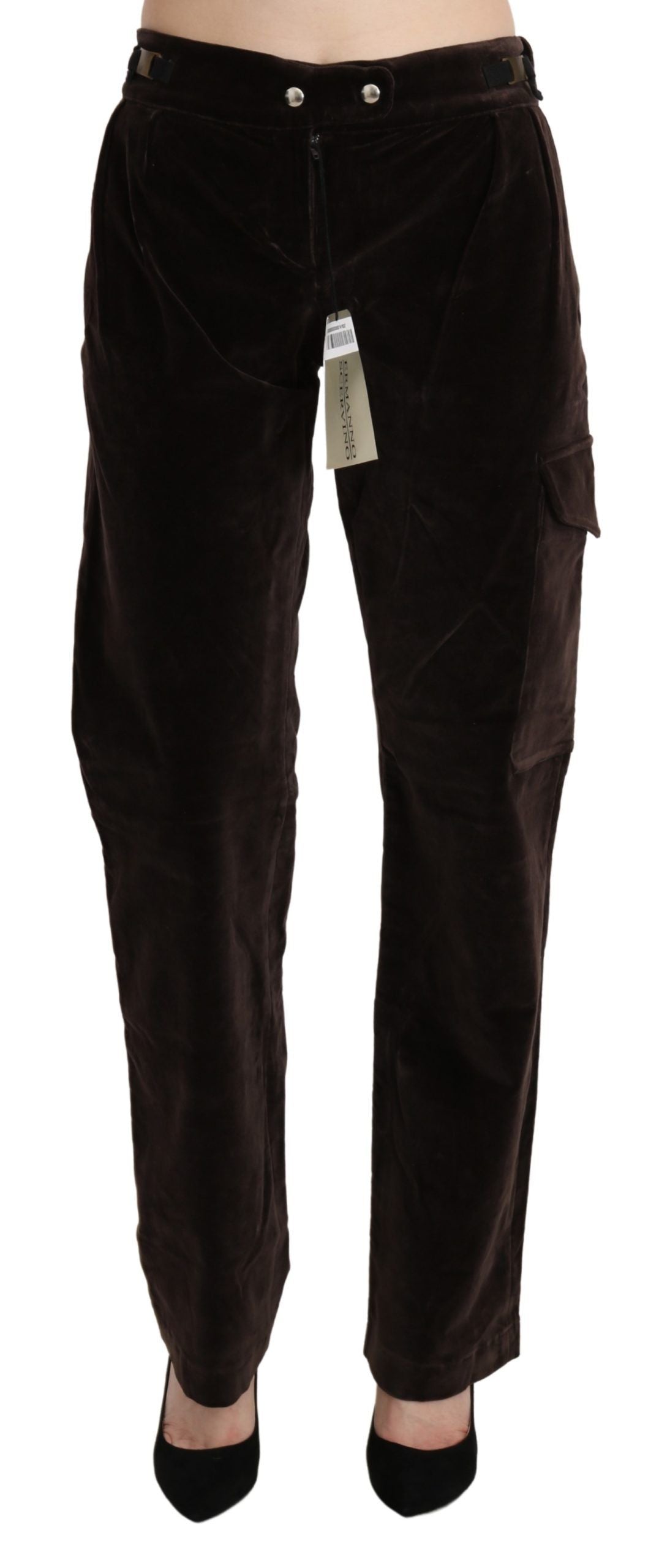 Ermanno Scervino Chic High Waist Cargo Pants in Sophisticated Brown