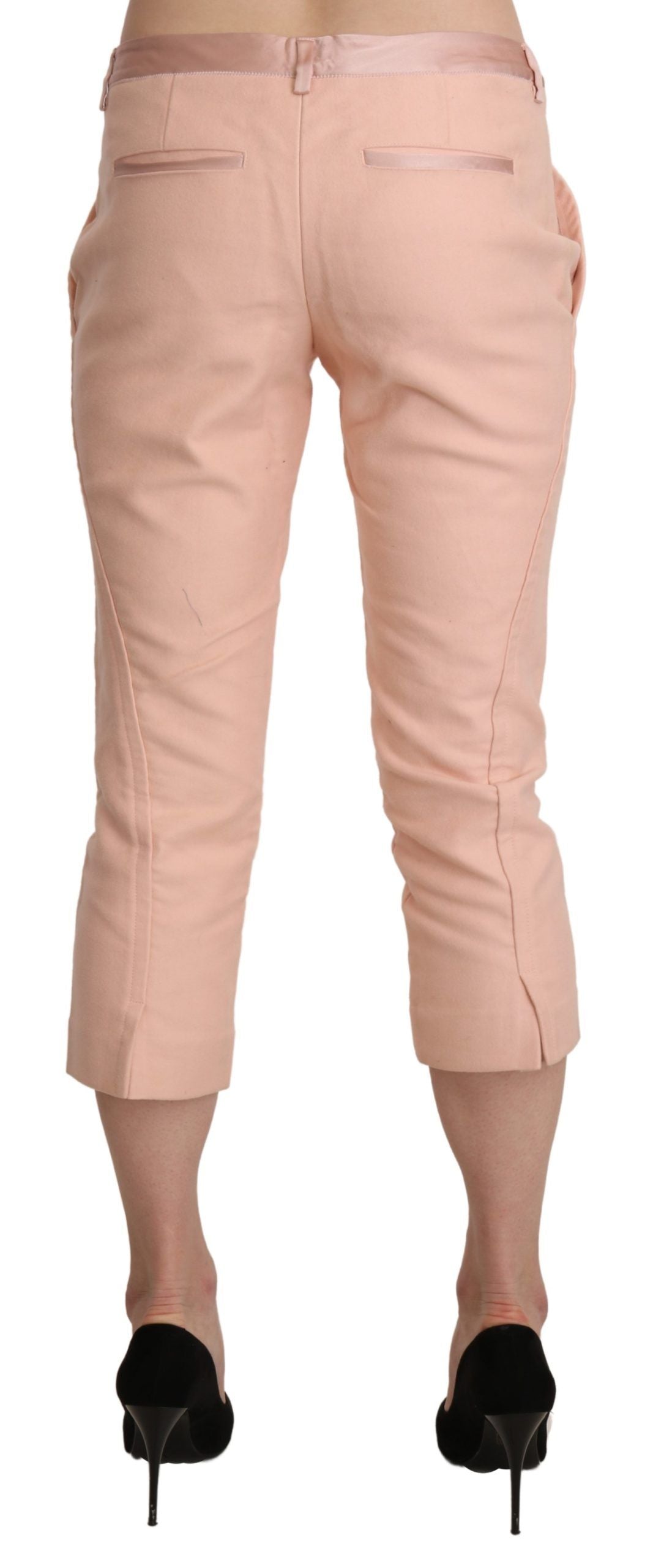 Ermanno Scervino Pinke, schmale, kurze Caprihose mit niedriger Taille