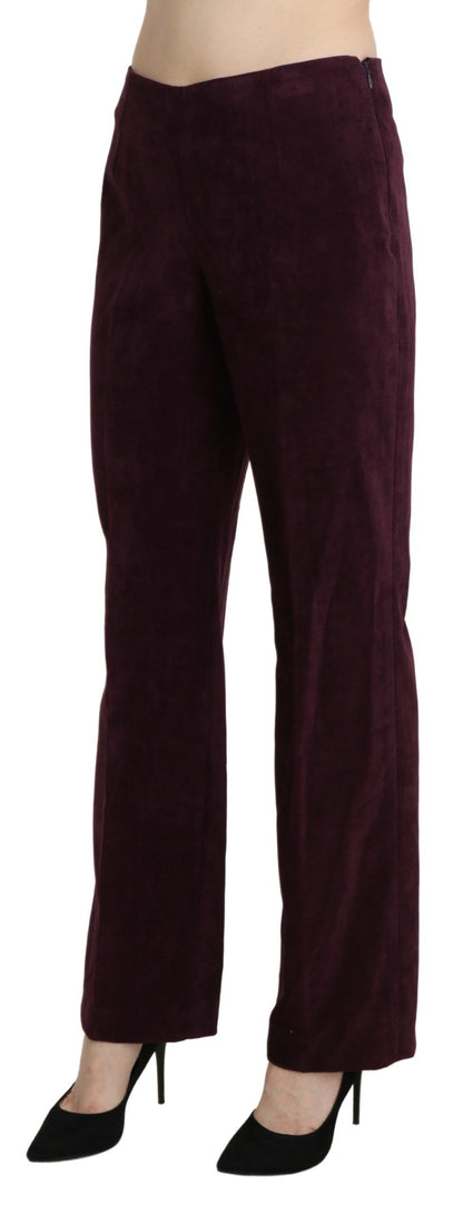 BENCIVENGA Elegant High Waist Straight Purple Pants