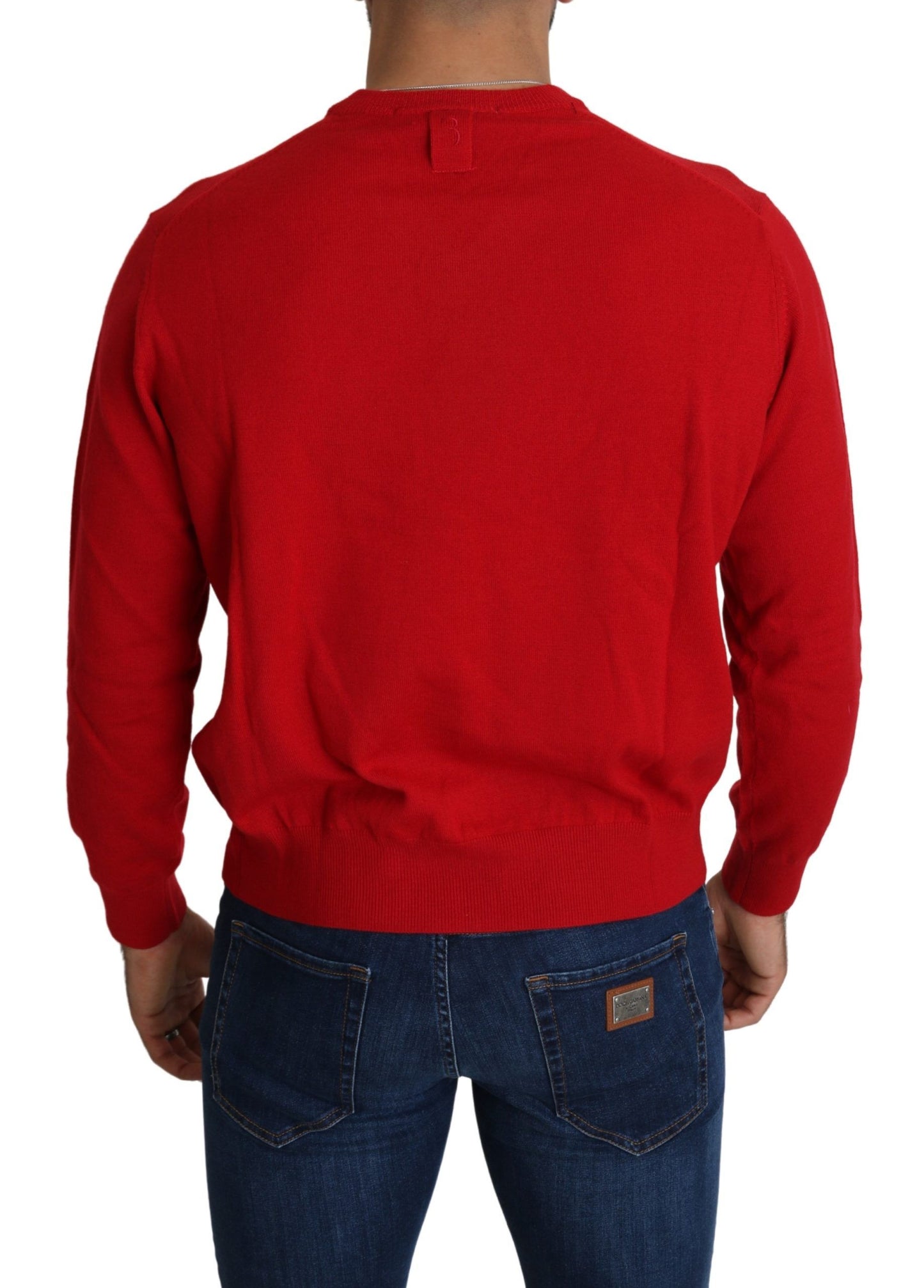 Milliardär italienischer Couture rotes V-Ausschnitt Wolle Sweatshirt Pullover Pullover