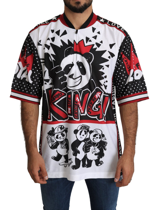 Dolce & Gabbana White King Panda Top Polyester Mens 티셔츠