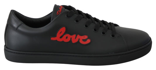 Dolce & Gabbana Elegant Leather Sneakers with Red Accents