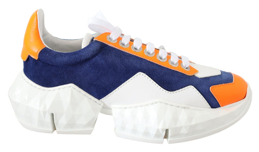 Jimmy Choo Diamond Blue Orange Ledersneaker