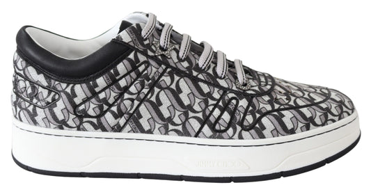 Jimmy Choo Silber-schwarz glitzernde Hawaii-Sneaker