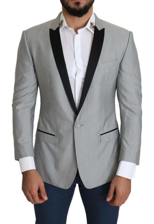 Dolce & Gabbana Light Grey 단일 가슴 Sartoria Blazer