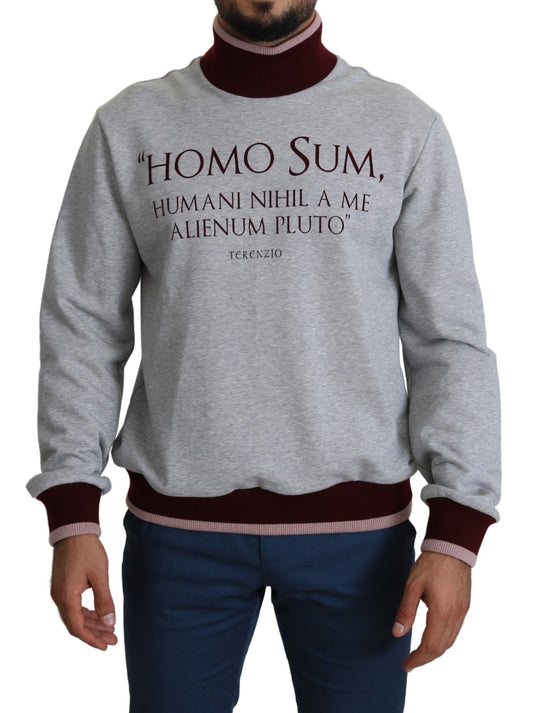 Dolce &amp; Gabbana Grauer Homo Sum Rollkragenpullover