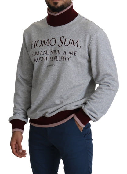 Dolce &amp; Gabbana Grauer Homo Sum Rollkragenpullover