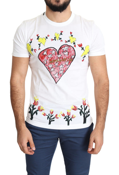 Dolce & Gabbana White Saint Valentine Print Cotton Men 티셔츠