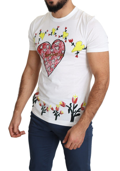 Dolce & Gabbana White Saint Valentine Print Cotton Men 티셔츠