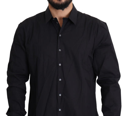 Dolce & Gabbana Elegant Slim Fit Black Dress Shirt