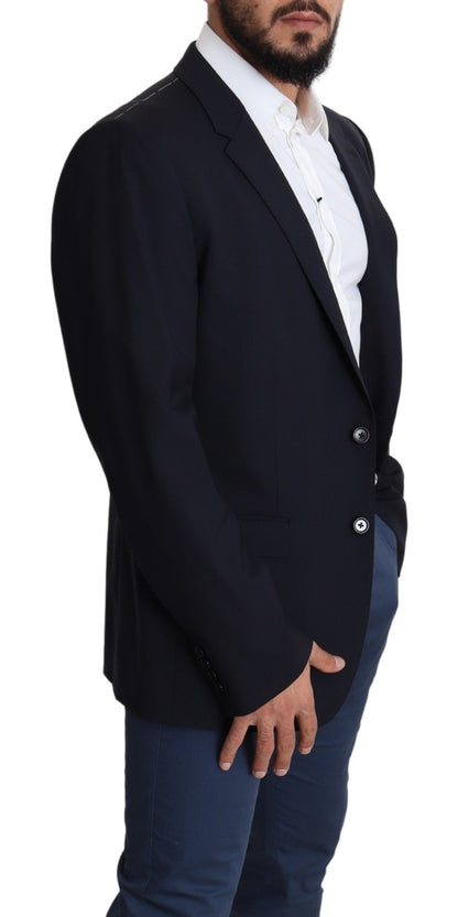 Dolce & Gabbana Black Wool 스트레치 맨 코트 Martini Blazer