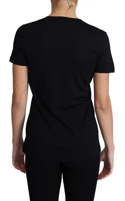 Dolce & Gabbana Black Wool Round Neck Short Sleeves T-Shirt