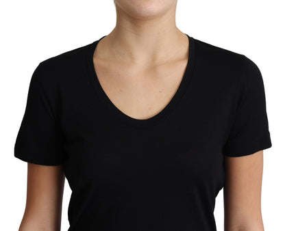 Dolce & Gabbana Black Wool Round Neck Short Sleeves T-Shirt