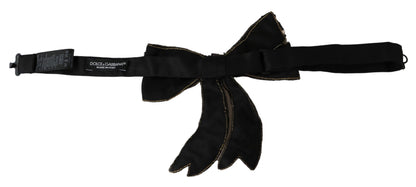 Dolce & Gabbana Gold Tone Silk Rhinestone 장식 여성 Bowtie