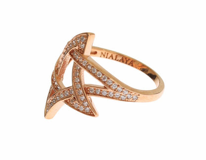 Nialaya Damen-Ring aus klarem CZ-Gold und 925er-Silber