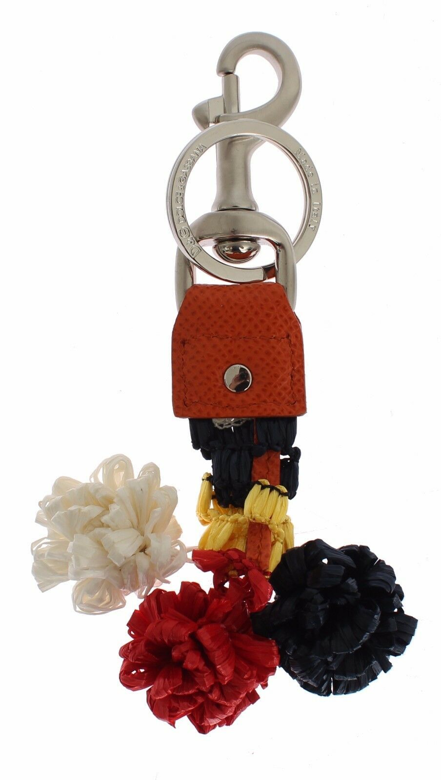 Dolce & Gabbana 멀티 컬러 Raffia Leather Clasp Finder Chain Keyring